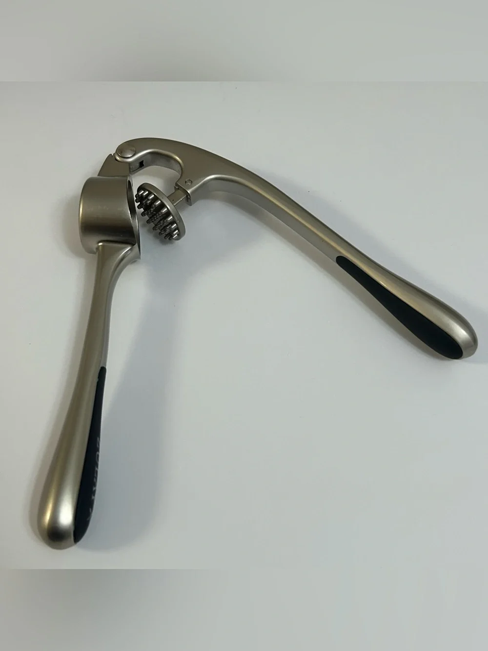 Zulay Stainless Steel Garlic Press - Satin Nickel Finish